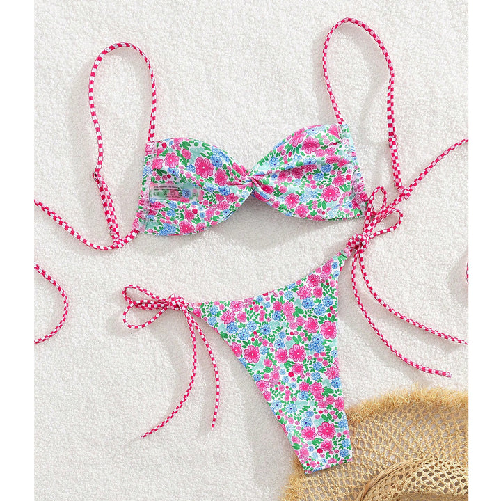 Damen Floral Bikini mit verstellbaren Bindegurten Echo Archiv