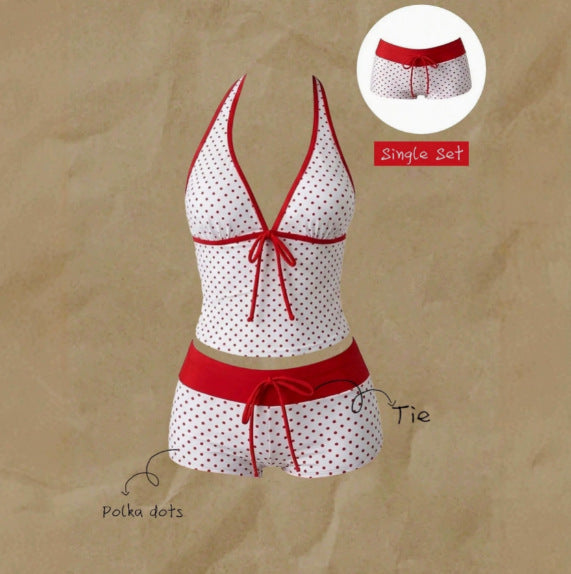 Damen Tankini mit modischem Punktmuster und verstellbarem Halter Echo Archiv