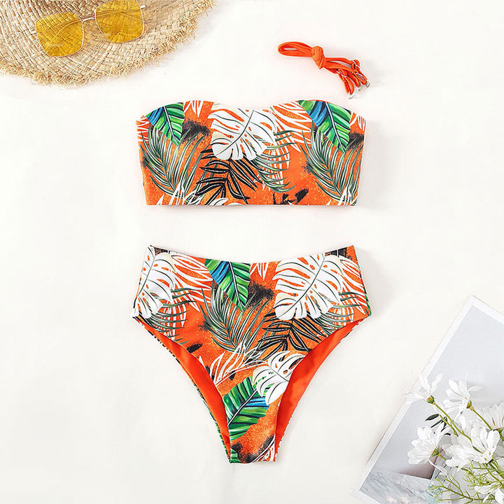 Damen Bandeau-Bikini mit hochgeschnittenem Unterteil Echo Archiv