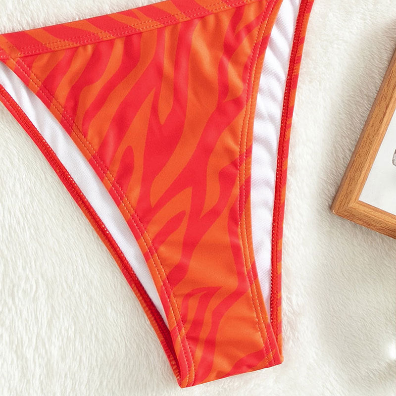 Damen Bikini-Set mit verstellbaren Trägern und animalischem Muster Echo Archiv
