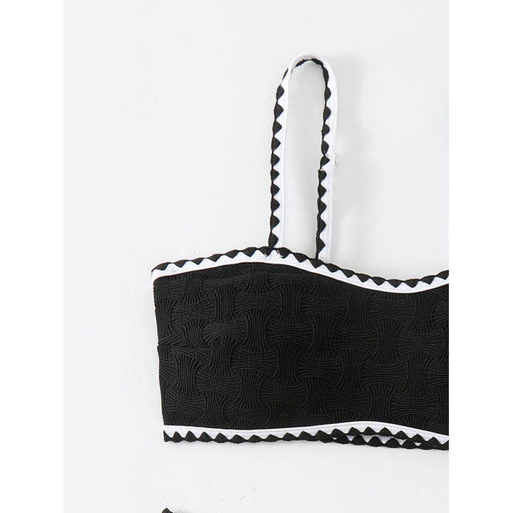 Damen Bikini-Set mit strukturiertem Oberteil und hoch geschnittenem Unterteil Echo Archiv