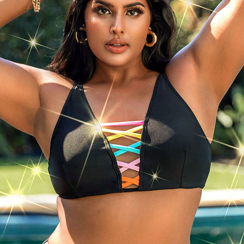 Damen Bikinioberteil mit buntem Schnürdesign Echo Archiv