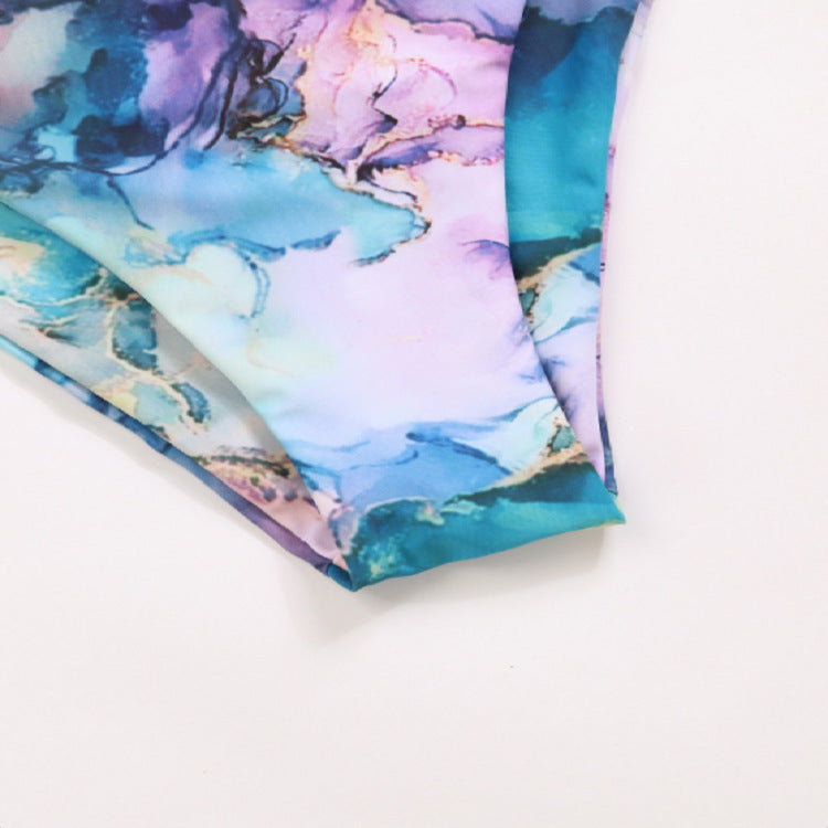 Damen Bikini-Set mit gekreuztem Oberteil und floralen Details Echo Archiv