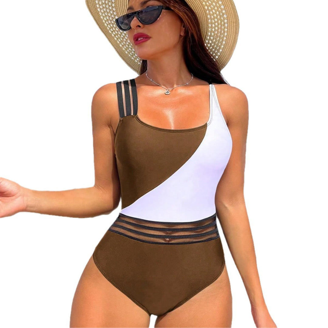 Damen Sportlicher Einteiler Badeanzug mit innovativem Schnitt Echo Archiv