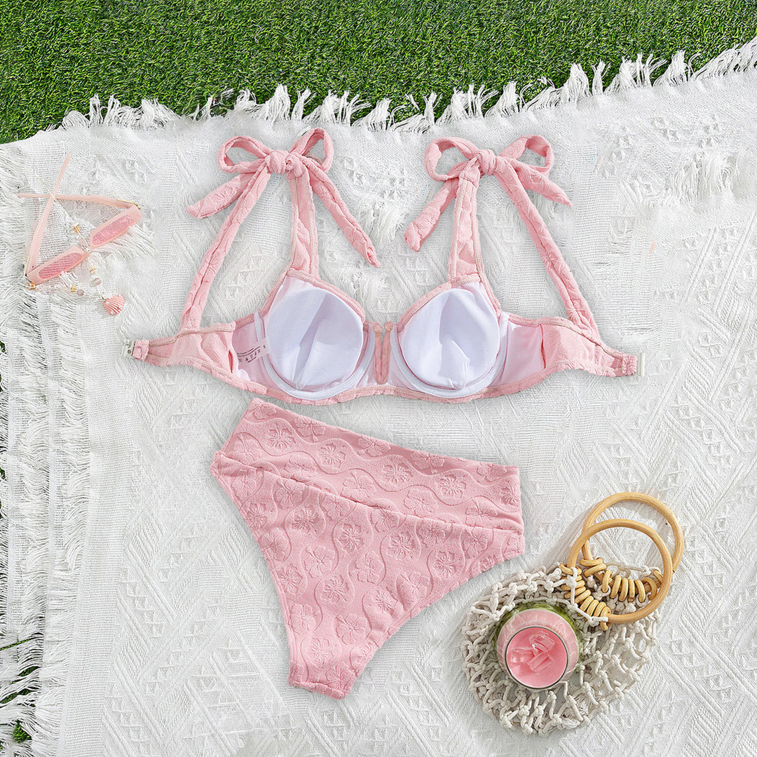 Damen Push-Up-Bikini mit floralem Textildesign Echo Archiv