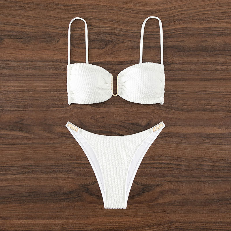 Damen Bandeau-Bikini mit strukturiertem Oberteil und verstellbaren Trägern Echo Archiv
