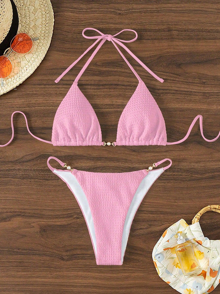Damen Triangel-Bikini mit modischen Schnürdetails und eleganten Akzenten Echo Archiv