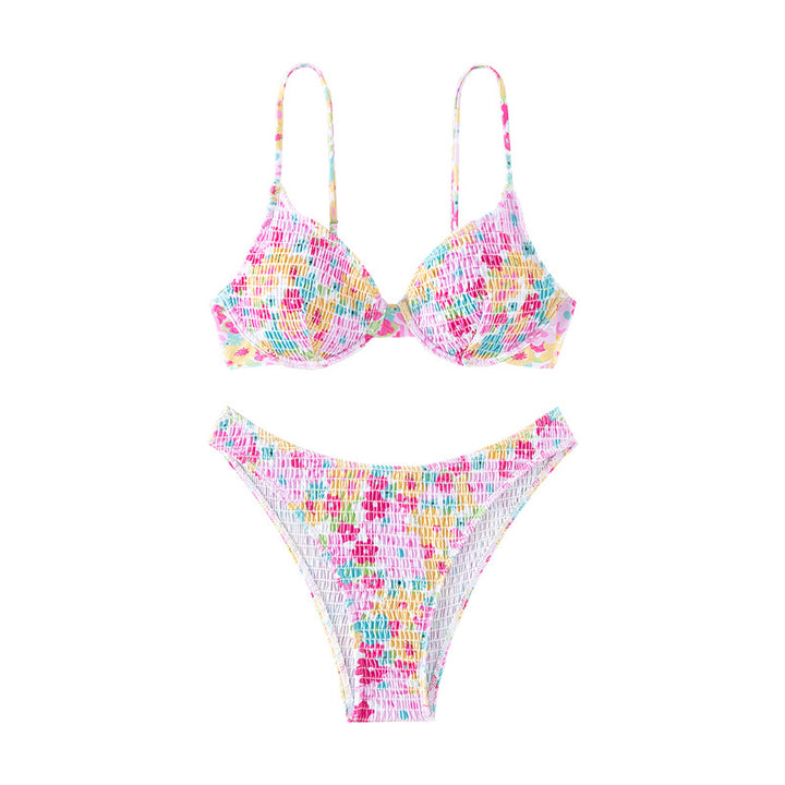 Damen Bunte Push-Up-Bikini mit floralem Design Echo Archiv