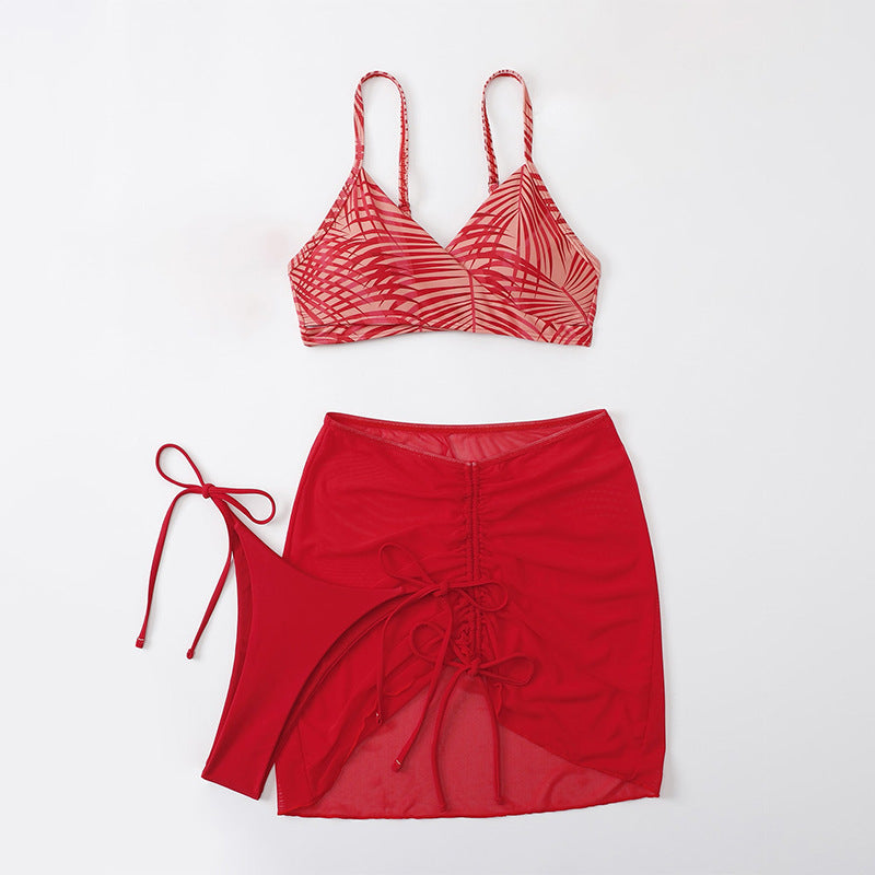 Damen Bikini-Set mit verspieltem Wickelrock und raffinierten Schnürdetails Echo Archiv