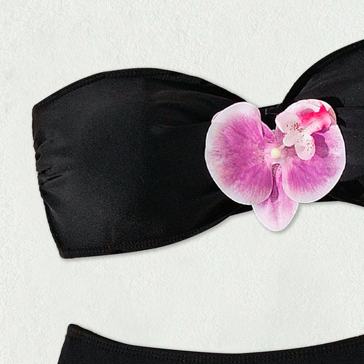 Damen Bandeau-Bikini mit eleganten Orchideen-Akzenten Echo Archiv