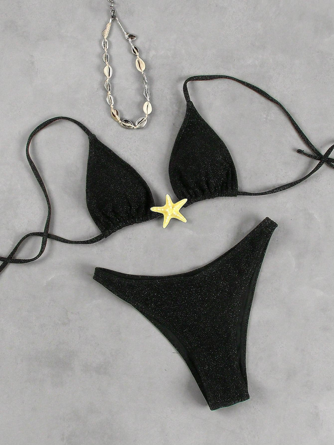 Damen Triangel-Bikini mit funkelndem Glitzereffekt und charmantem Stern-Detail Echo Archiv