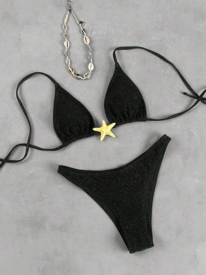 Damen Triangel-Bikini mit funkelndem Glitzereffekt und charmantem Stern-Detail Echo Archiv