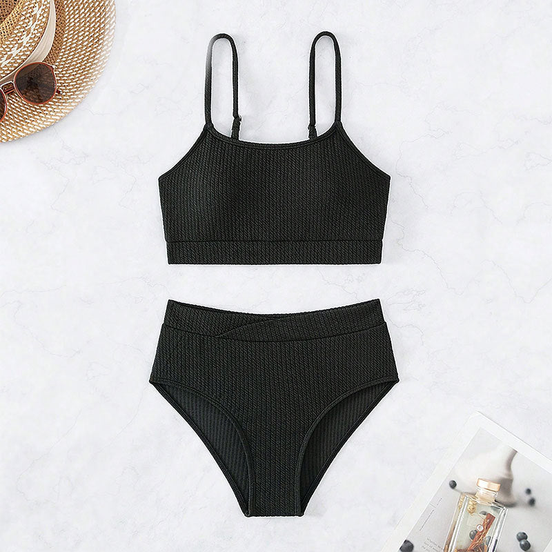 Damen Crop-Top Bikini mit hohem Bund Echo Archiv