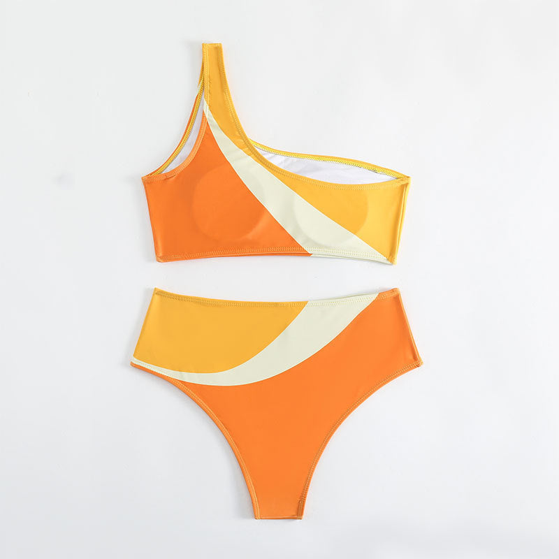 Damen asymmetrisches Bikini-Set mit hohem Beinausschnitt Echo Archiv