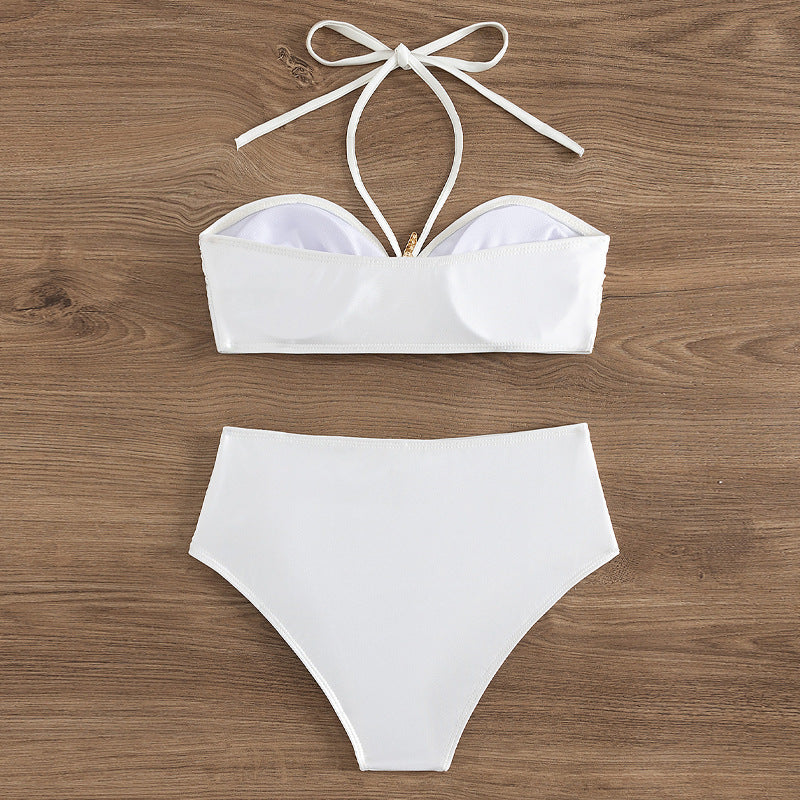 Damen Hochtaillierter Bikini mit eleganten Muschelverzierungen Echo Archiv
