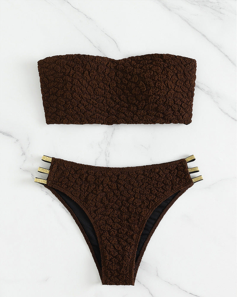 Damen Bandeau-Bikini mit strukturiertem Oberteil und dekorativen Details Echo Archiv