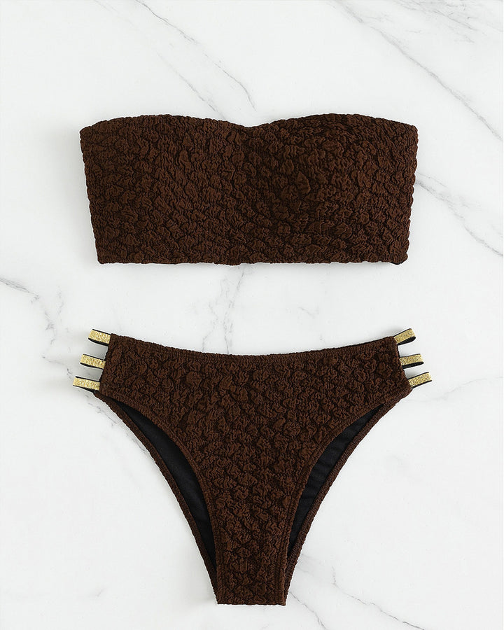 Damen Bandeau-Bikini mit strukturiertem Oberteil und dekorativen Details Echo Archiv