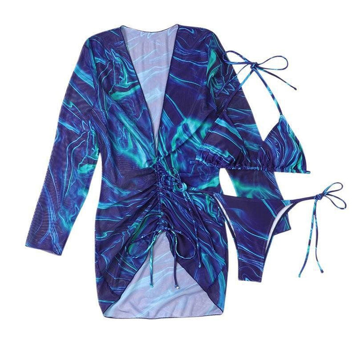 Dame Bikinisett med transparent vik-Cardigan Mirla-Eva Jonsson