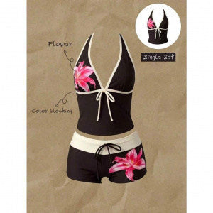 Damen Tankini mit modischem Punktmuster und verstellbarem Halter Echo Archiv