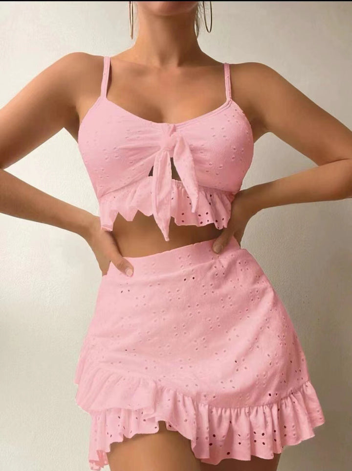 Damen Crop-Top und Rüschenshort Set Echo Archiv