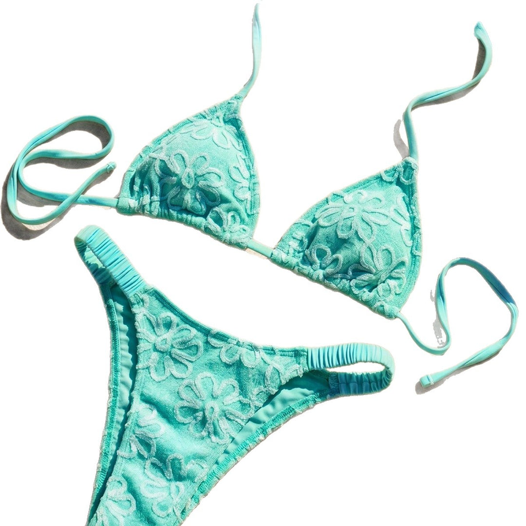 Damen Triangel-Bikini mit blumenförmigen Stickereien Echo Archiv