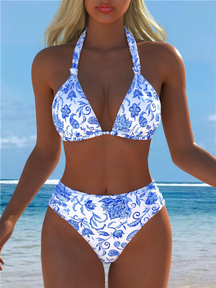 Damen Triangel-Bikini mit hohem Bund und patriotischem Sternen-Muster Echo Archiv