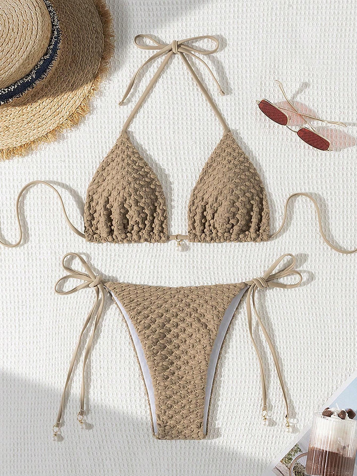 Damen Triangle-Bikini mit strukturiertem Design und verstellbaren Trägern Echo Archiv