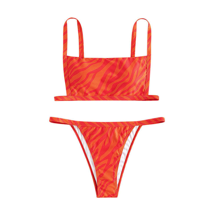 Damen Bikini-Set mit verstellbaren Trägern und animalischem Muster Echo Archiv