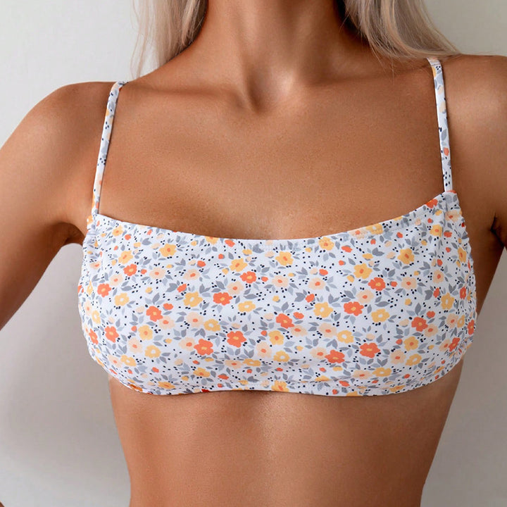 Damen Bikini-Oberteil mit floralem Muster und elastischen Trägern Echo Archiv