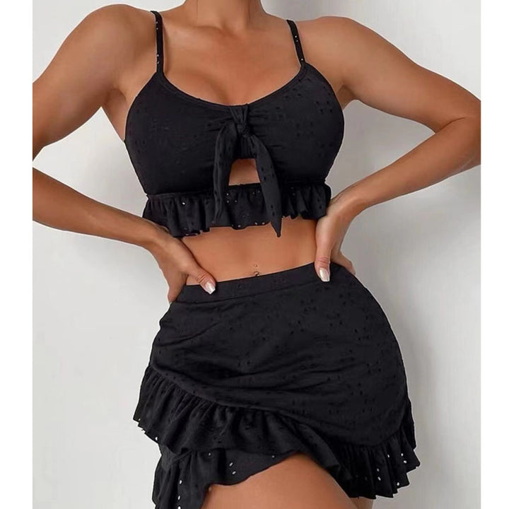 Damen Crop-Top und Rüschenshort Set Echo Archiv