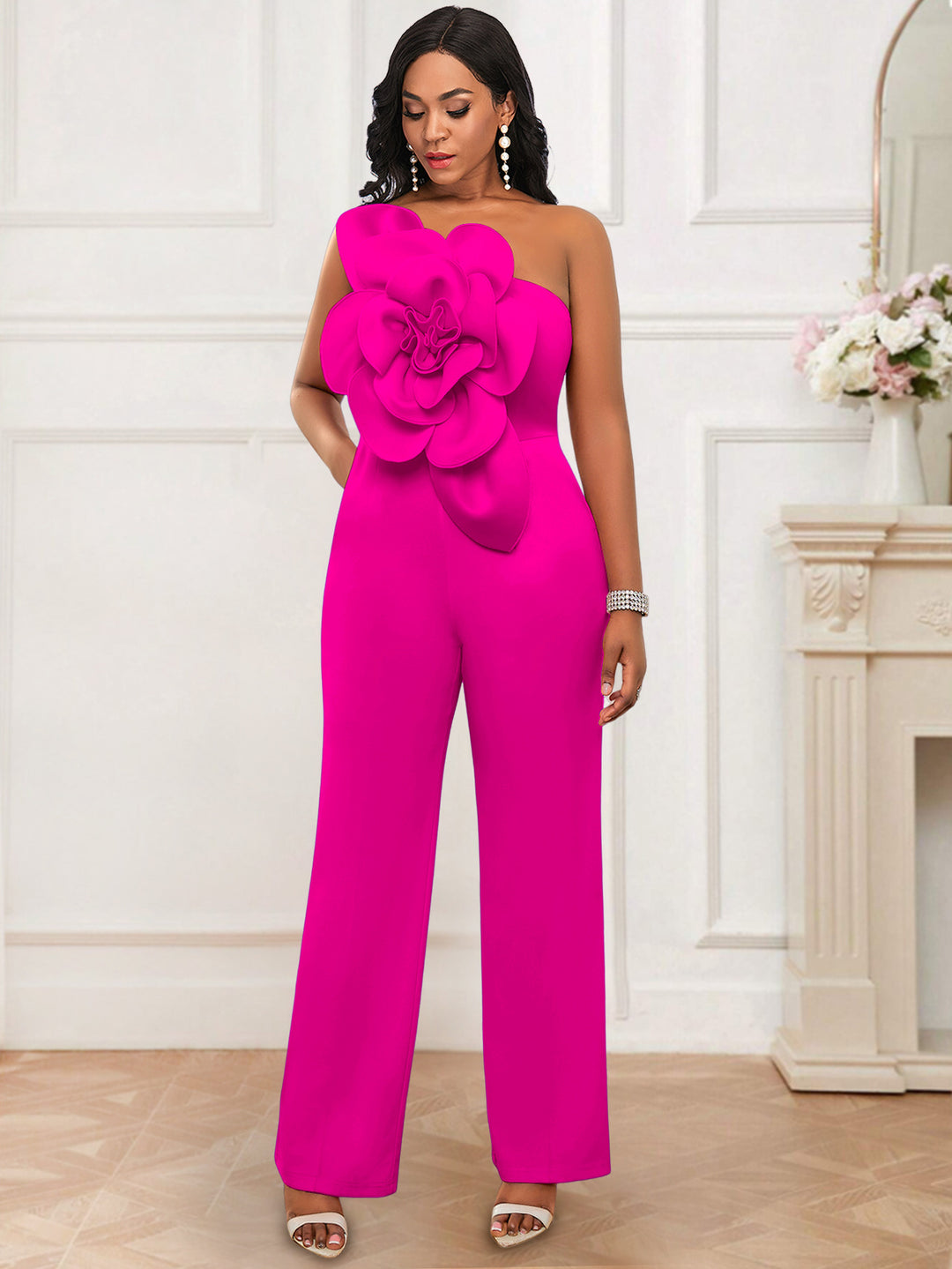 Damer Elegant Jumpsuit med blommig axeldetalj Mirla-Eva Jonsson