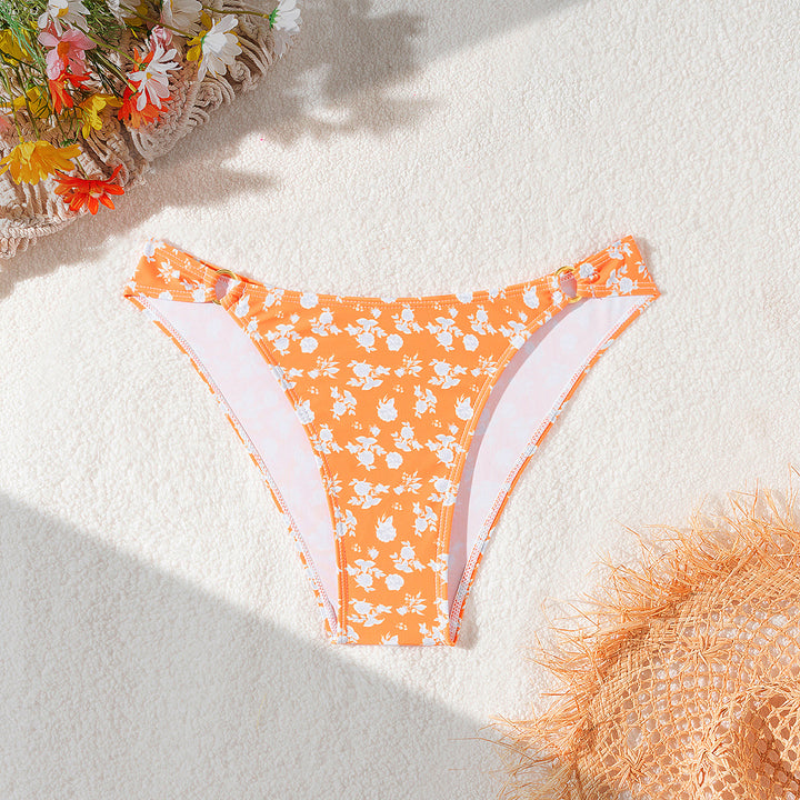 Damen Bikini-Höschen mit floralem Design und goldenen Akzenten Echo Archiv