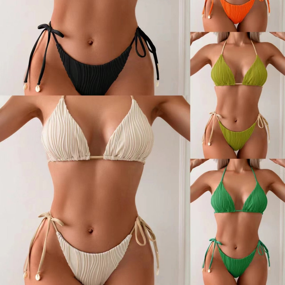 Damen Ripp-Design Bikini mit verstellbaren Bändern Echo Archiv