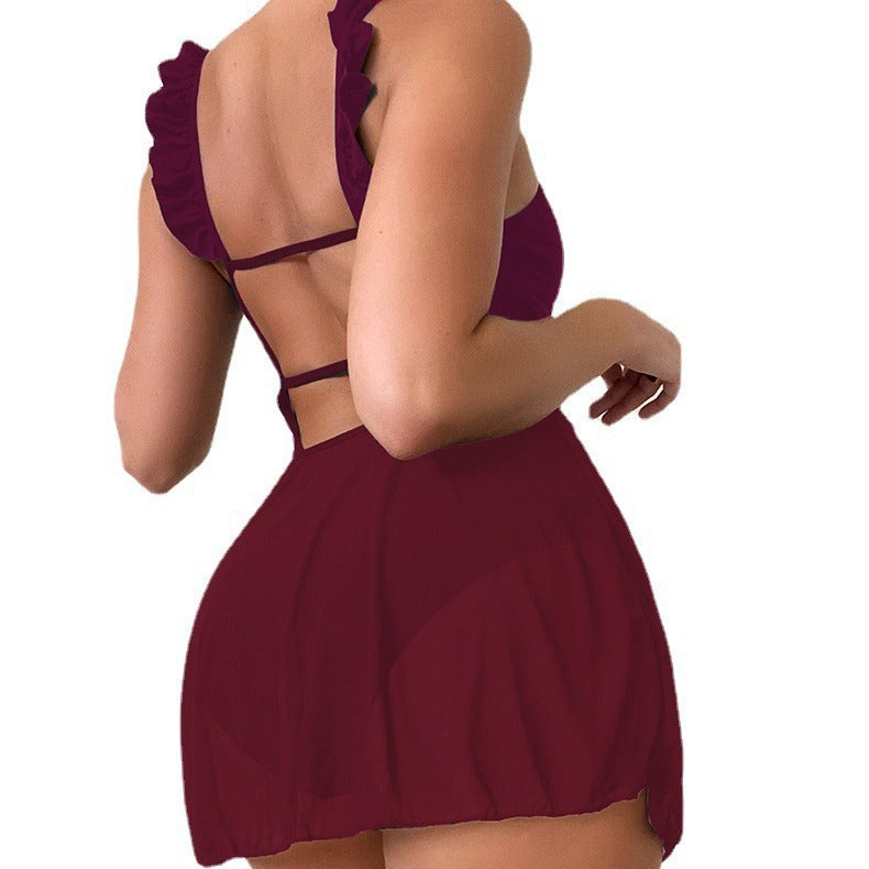 Damen Bademode mit Rüschendetails und Cross-Back-Design Echo Archiv