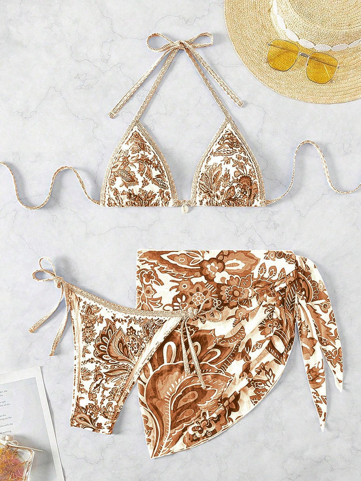 Damen Triangel-Bikini-Set mit elegantem Wickelrock Echo Archiv