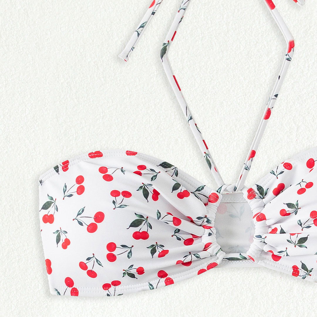 Damen Bandeau-Bikini-Set mit verspieltem Kirschmuster Echo Archiv