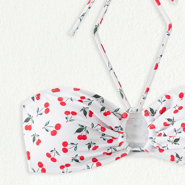 Damen Bandeau-Bikini-Set mit verspieltem Kirschmuster Echo Archiv
