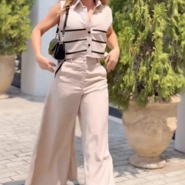 Damer avslappnad, randig Crop-Top Eva Jonsson
