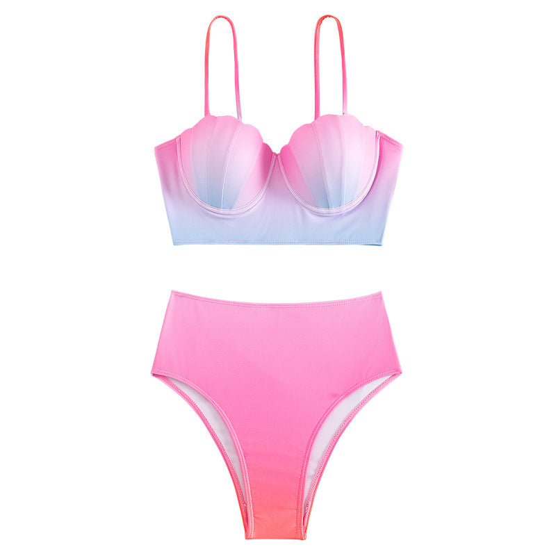 Damen Bikini-Oberteil mit Muschelform und hohem Bund Echo Archiv