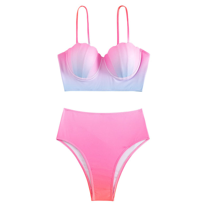 Damen Bikini-Oberteil mit Muschelform und hohem Bund Echo Archiv