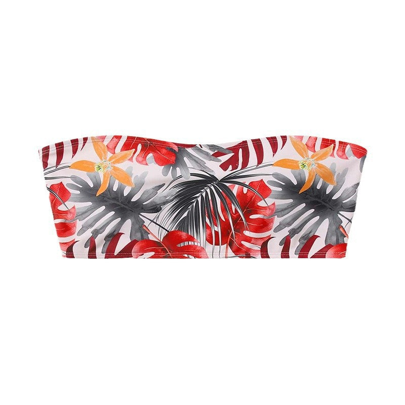 Damen Bandeau-Bikini Top mit floralem Design Echo Archiv