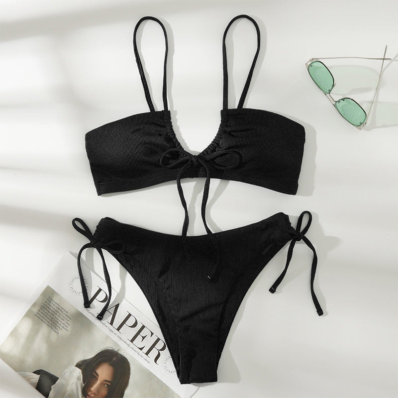 Damen Bikini-Set mit raffiniertem Wickeldetail und verstellbaren Trägern Echo Archiv