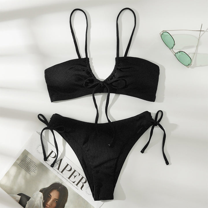 Damen Bikini-Set mit raffiniertem Wickeldetail und verstellbaren Trägern Echo Archiv