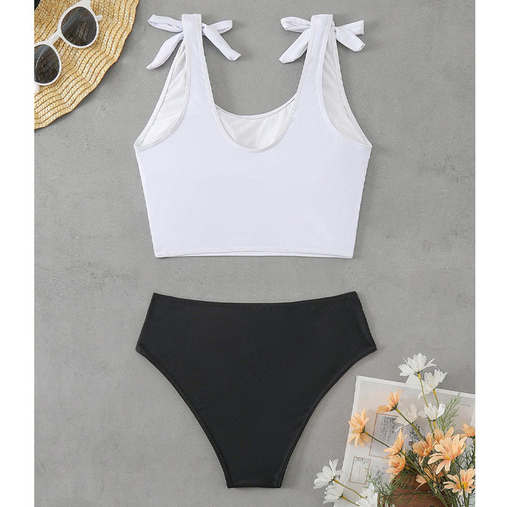 Damen Bauchfreies Bikini-Set mit grafischem Druck Echo Archiv