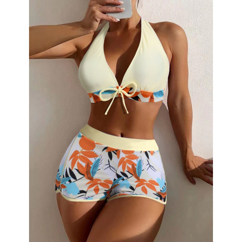 Damen Hochgeschlossen Bikini mit verspieltem Blumenmuster Echo Archiv