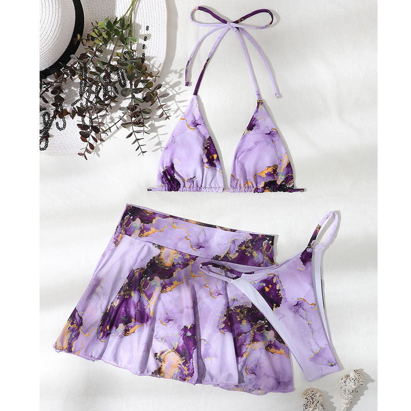 Damen Bikini-Set mit floralem Wickelrock und verstellbaren Trägern Echo Archiv