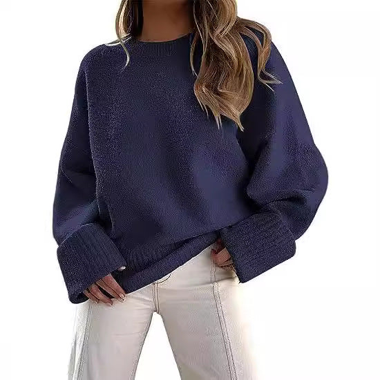 Damer bekväm oversized tröja med strukturerad fleece Eva Jonsson