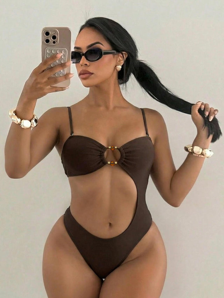 Damen Cut-Out Badeanzug mit einzigartigem Ringdetail Echo Archiv