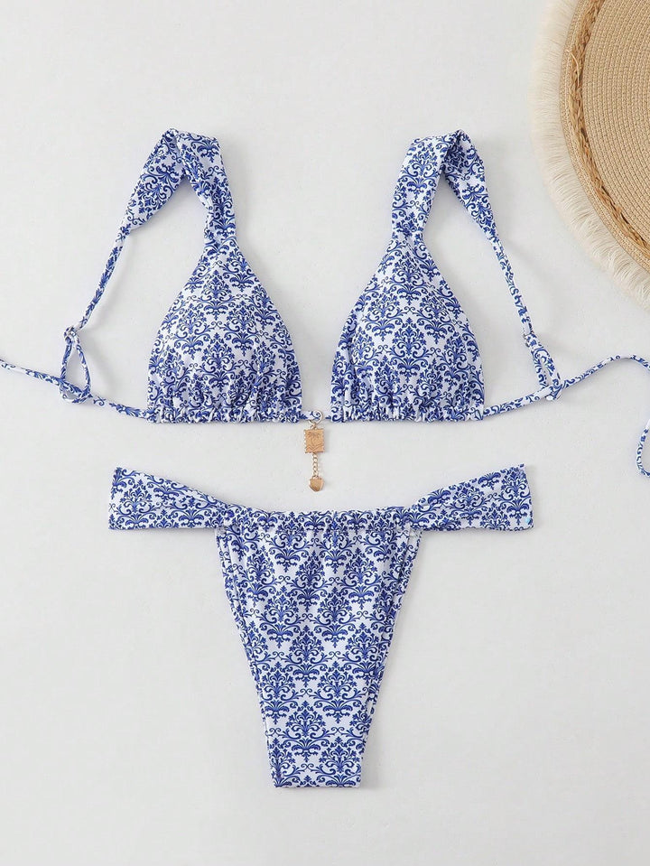 Damen Triangel-Bikini mit verspieltem Mustermix Echo Archiv