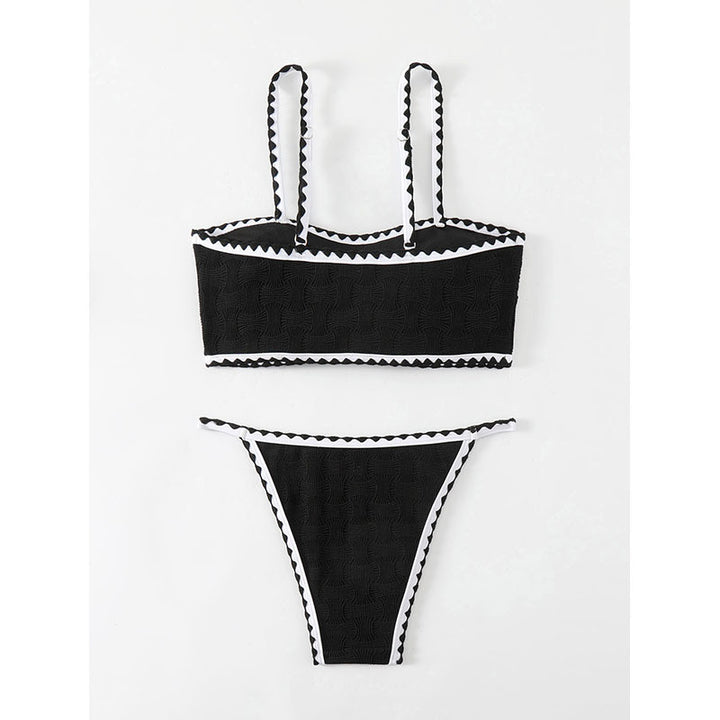 Damen Bikini-Set mit strukturiertem Oberteil und hoch geschnittenem Unterteil Echo Archiv